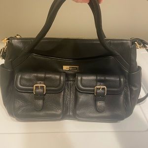 Lily Jade Elizabeth black leather handbag.